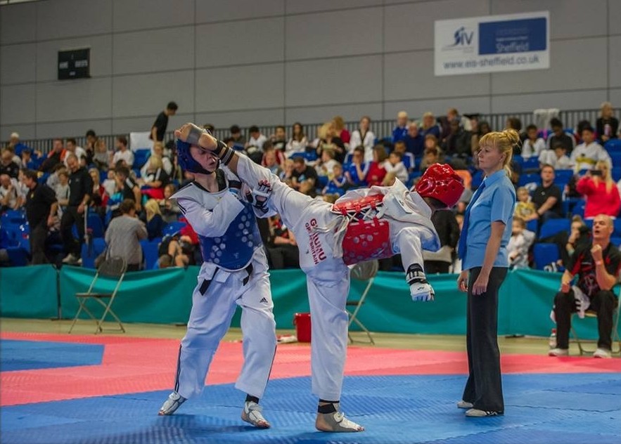 Sparring practice at New Generation Taekwondo Club, Putney